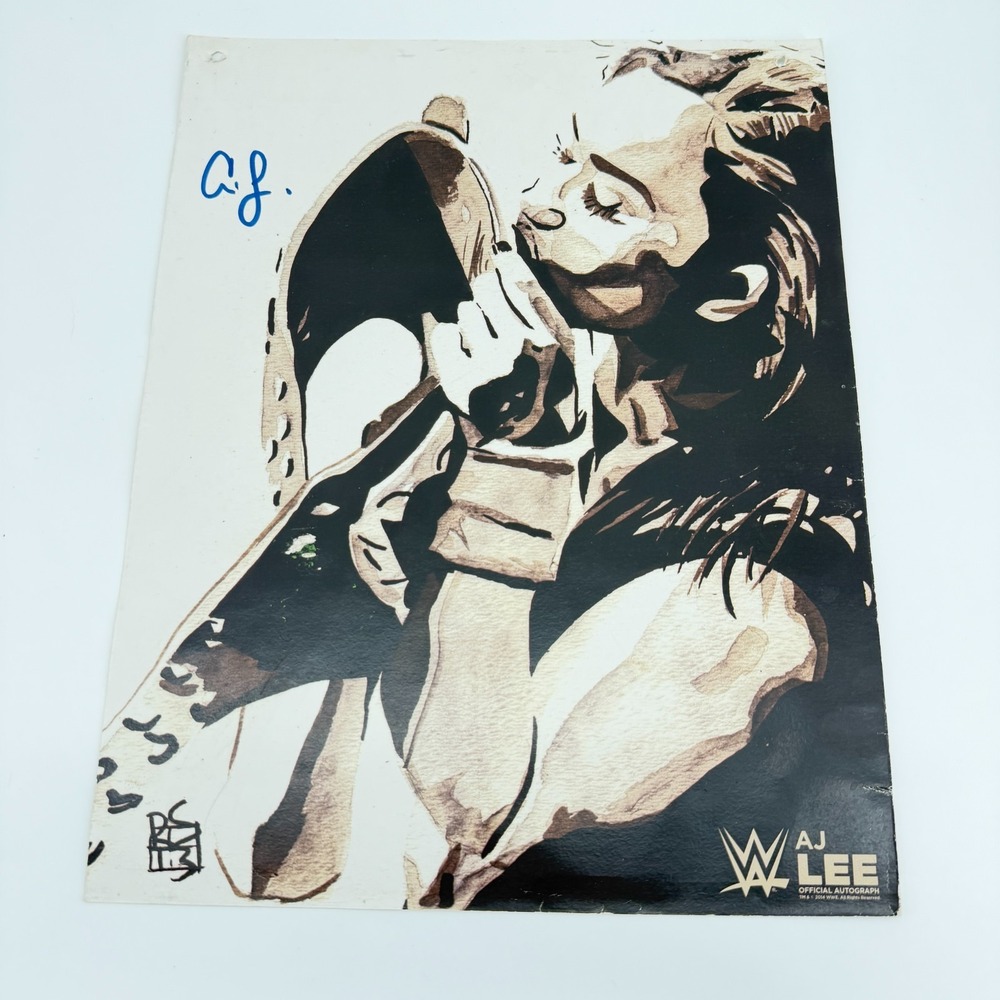 AJ LEE Hand Signed Autograph WWE Official Autograph 11x14 Rob Schamberger Print